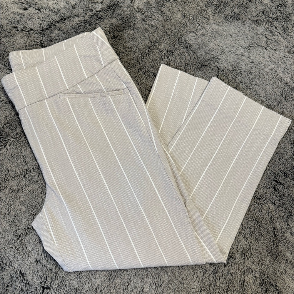 Chico's Beige Striped Pants